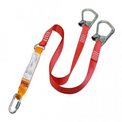 Строп страховочный - двойной из ленты с амортизатором и большими карабинами - Строп аАд+Кс (исп.3)