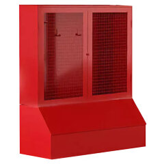 Закрытый пожарный стенд c сеткой с ящиком для песка 0,5 м³ (1300x1000x500)